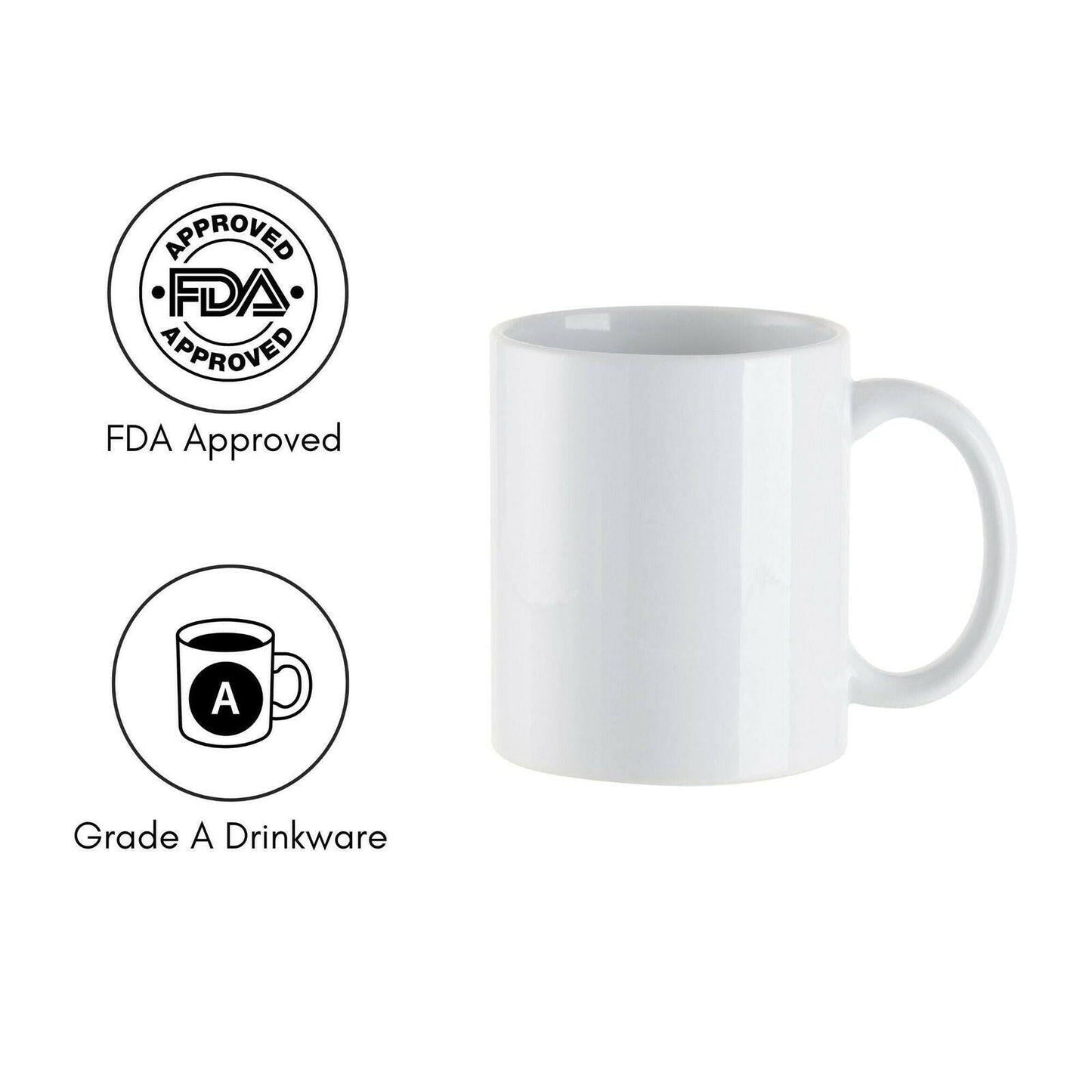 Craft Express 11oz Ceramic Sublimation Mugs: White Glossy Blanks