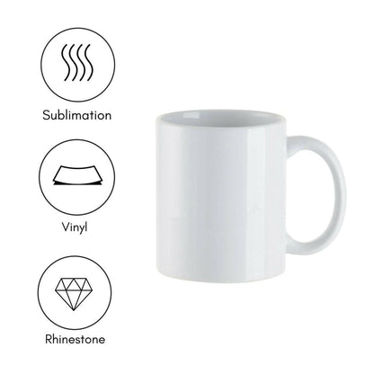 Craft Express 11oz Ceramic Sublimation Mugs: White Glossy Blanks