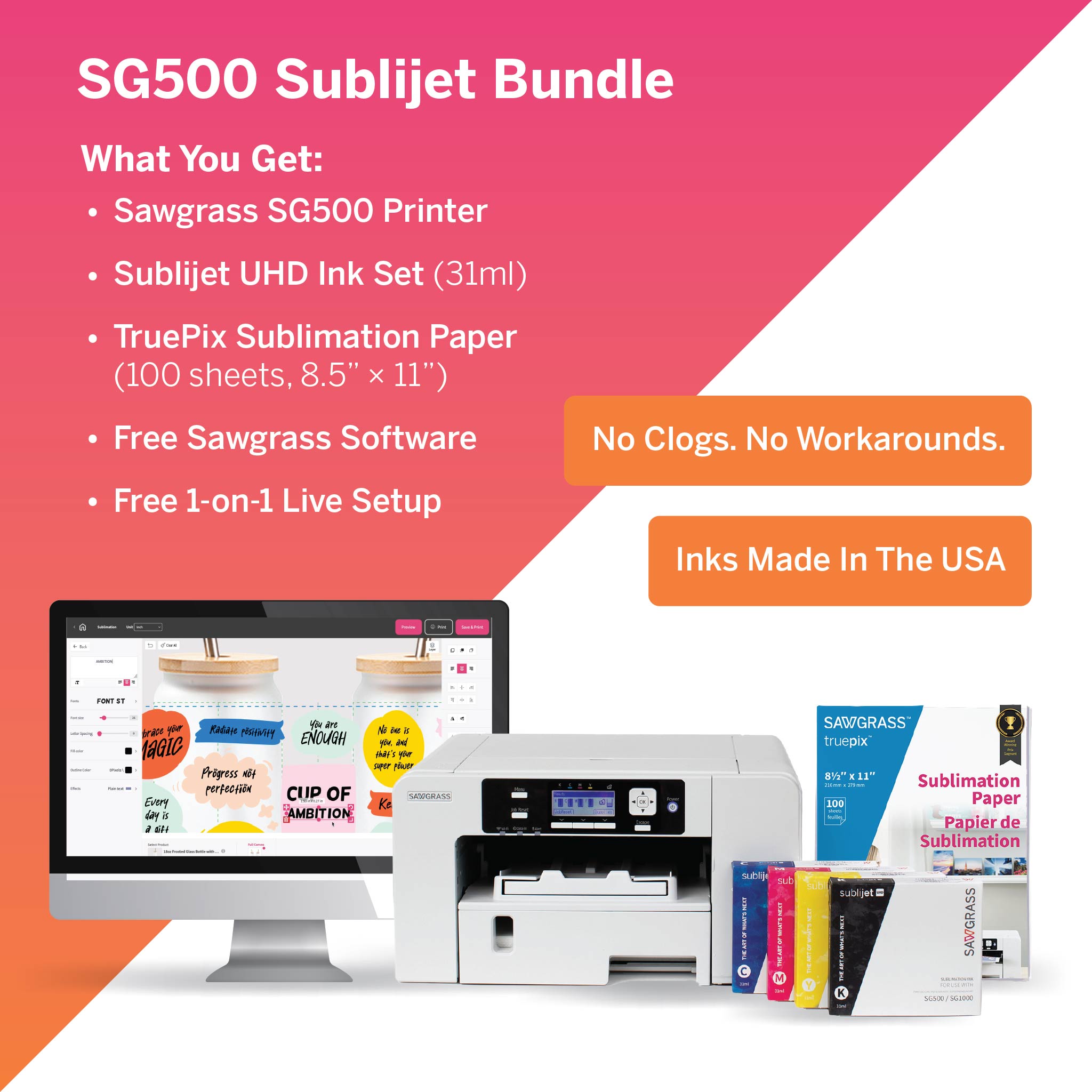 Sawgrass SG500 & SG1000 Sublimation Printer Bundle