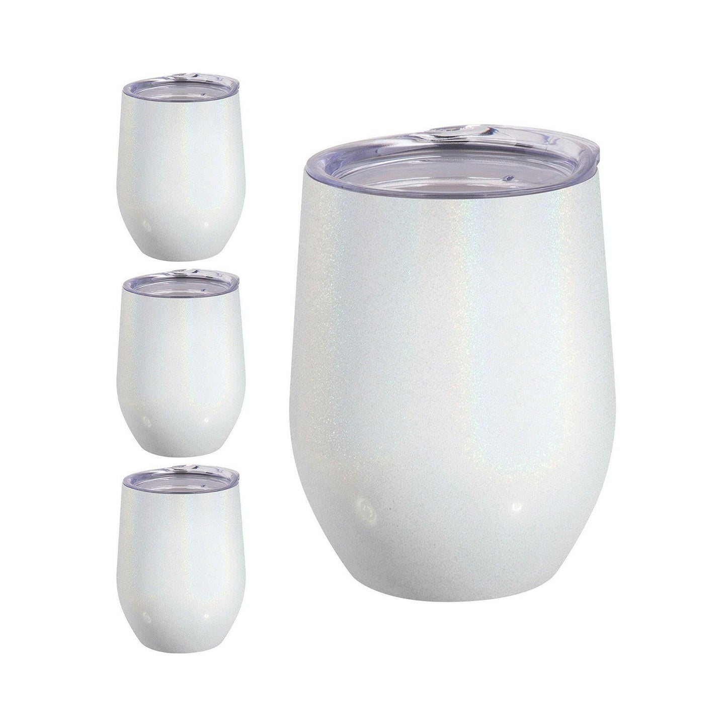 Craft Express 6 Pack Stainless Steel Sublimation Wine Tumblers – 12oz with Lids